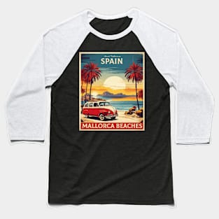 Mallorca Spain Starry Night Travel Tourism Retro Vintage Baseball T-Shirt